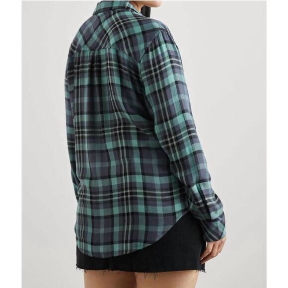 Rails Hunter Relaxed Fit Plaid Long Sleeve Button Down Shirt Smoke Agave Small - Picture 8 of 8